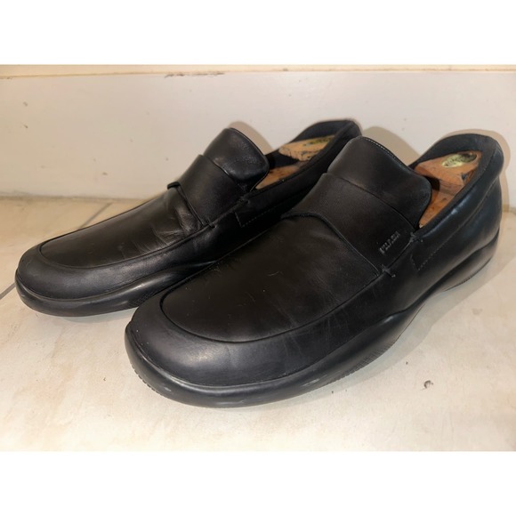 Prada Black leather slide on loafers men black slides US 10.5 - Picture 2 of 14
